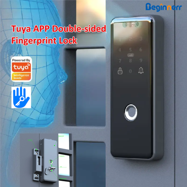Double sides sync smart rim lock