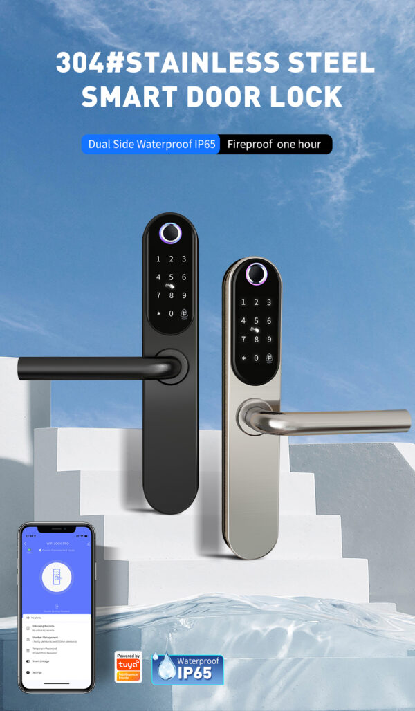 Waterproof SS304 Smart Aluminum lock TTlock Tuya wifi - Image 4