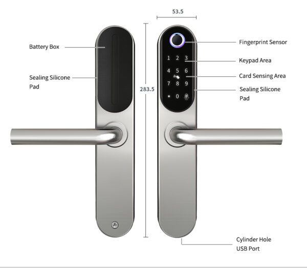 stainless steel 304 UPVC lock