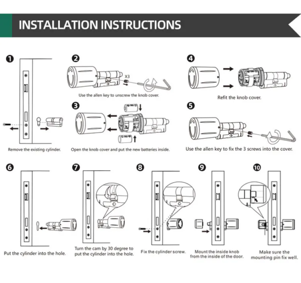 waterproof smart cylinder lock tuya ttlock