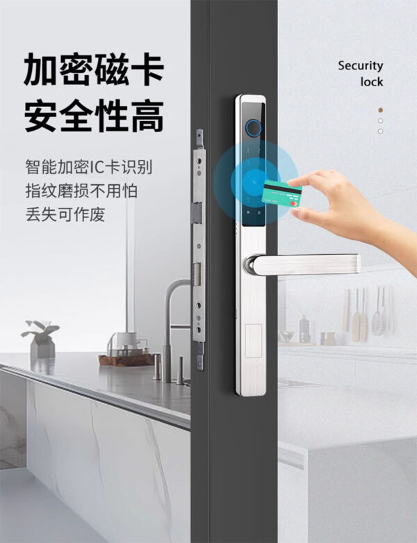 Narrow slim smart aluminum door lock SS304 - Image 5