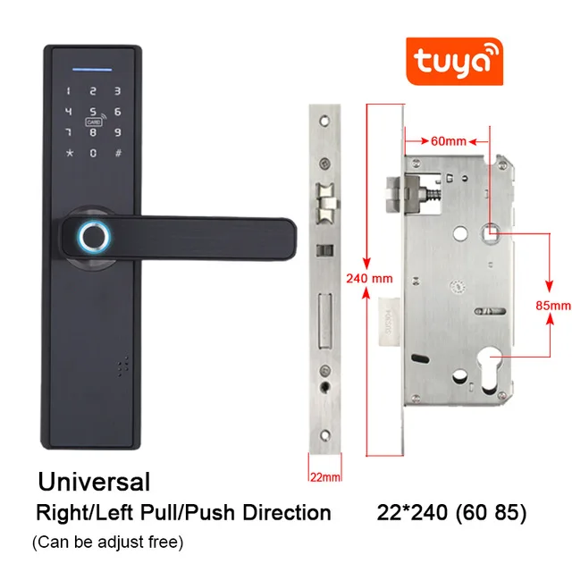 Euro mortise silver smart door lock