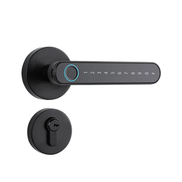 Split lever smart door lock