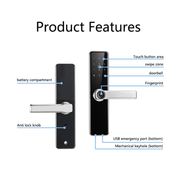Stainless steel 304 smart door lock