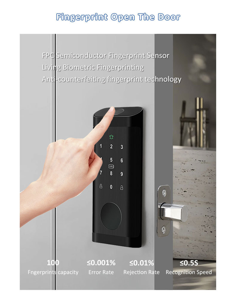 Electronic deadbolt lock keypad tuya wifi