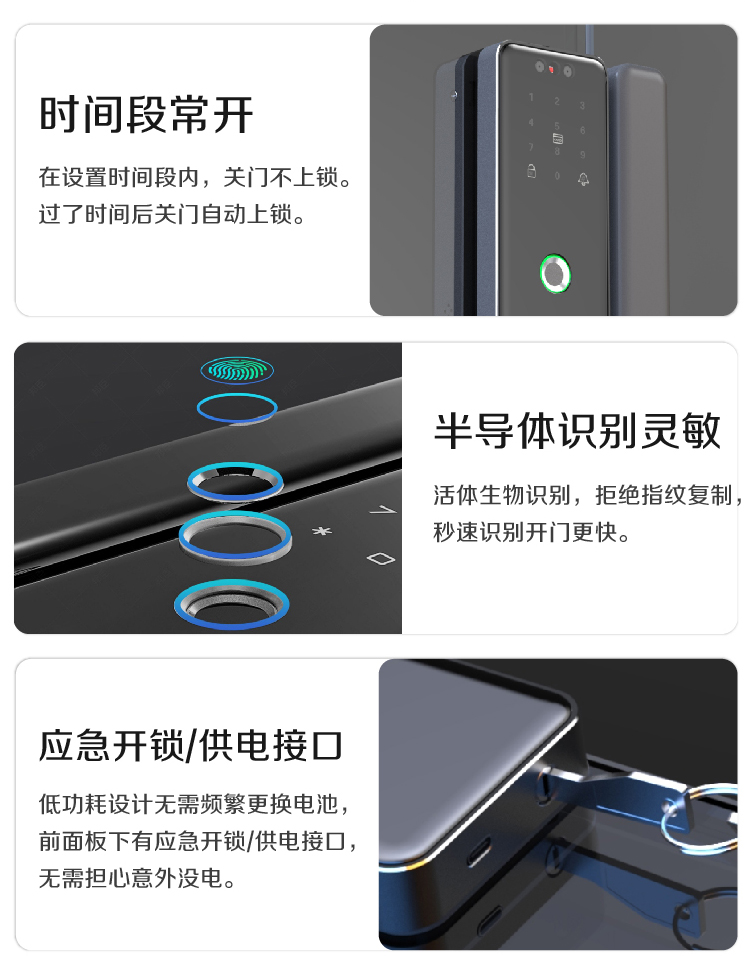 Face recognition glass door lock