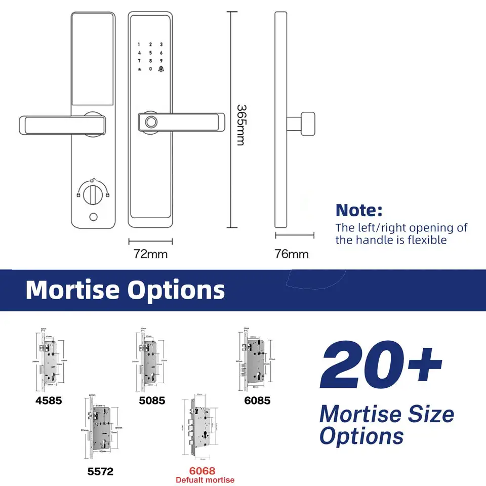 6068 7068 mortise front door smart lock