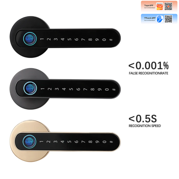 Smart handle lever door lock