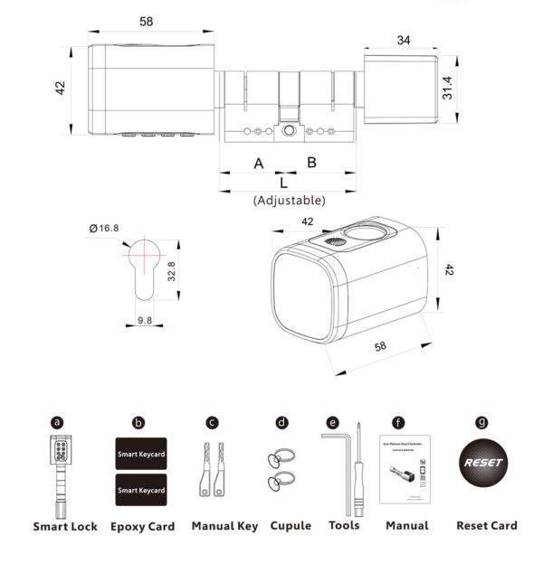 Smart fingerprint cylinder lock