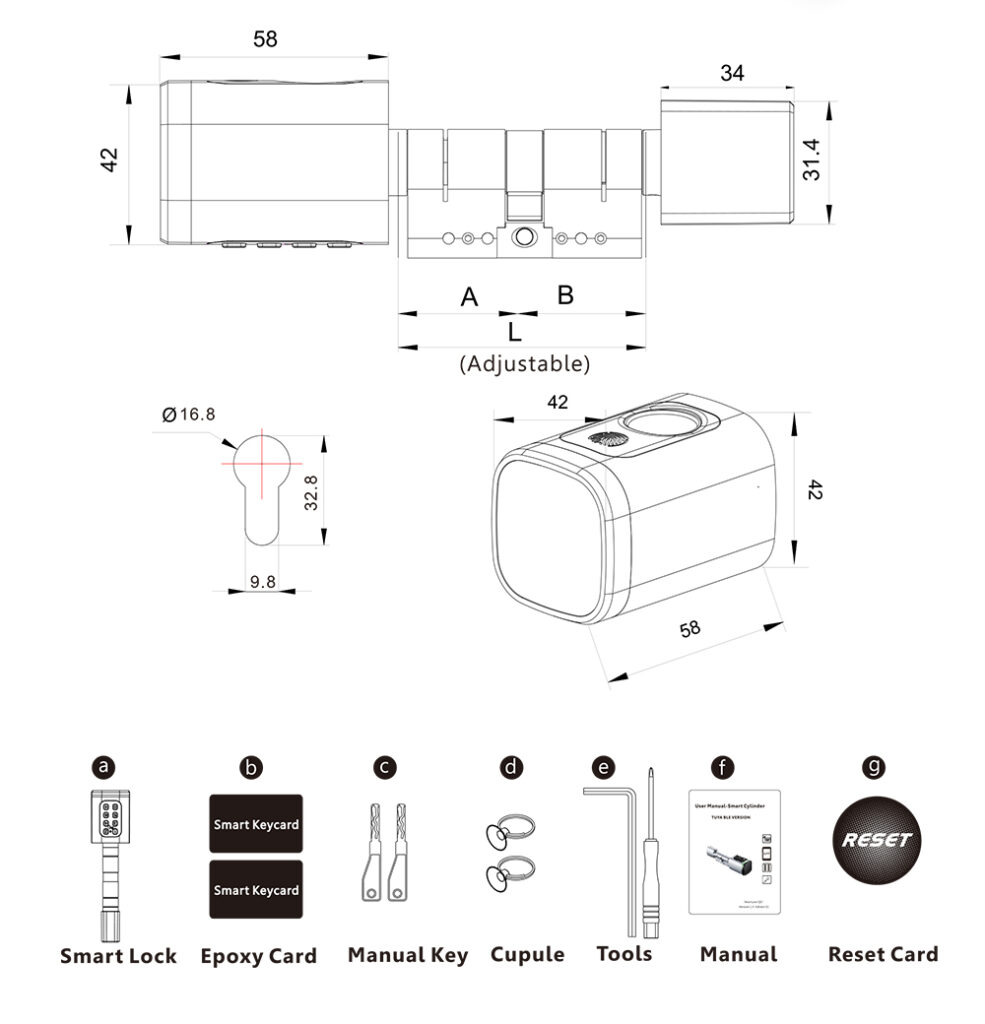 Smart fingerprint cylinder lock