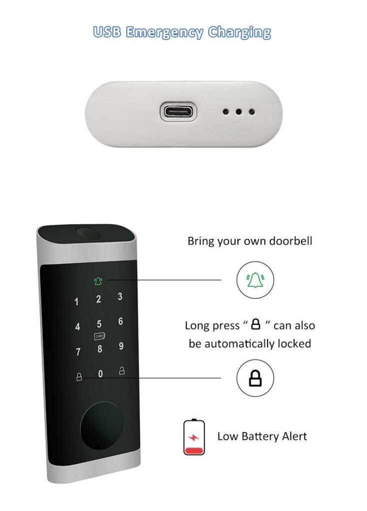 Electronic deadbolt lock keypad tuya wifi