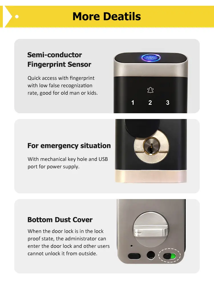Electronic deadbolt lock keypad tuya wifi