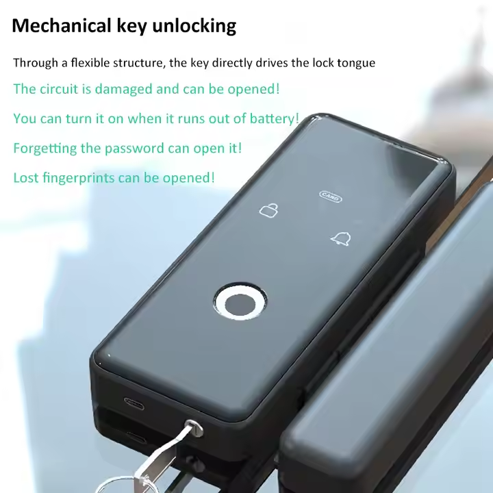 TTlock tuya smart glass door lock 