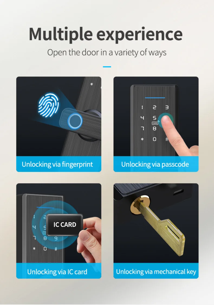Euro mortise silver smart door lock