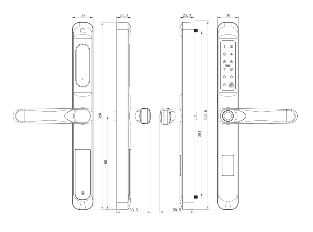 3592 3092 smart UPVC door lock