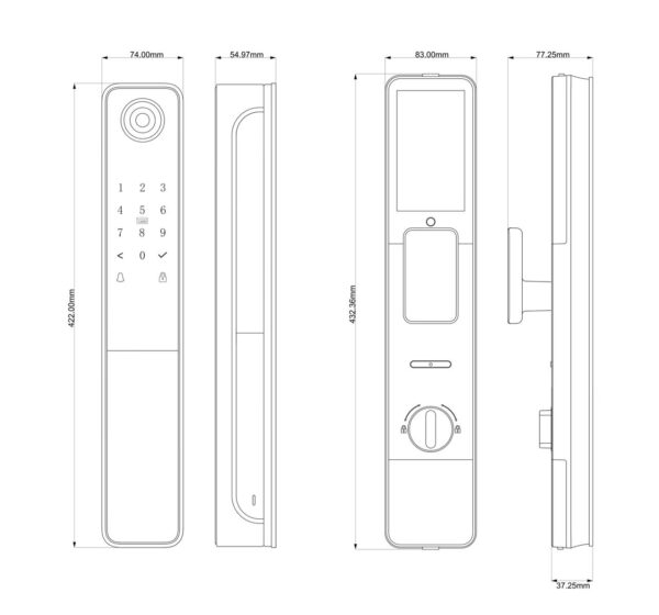 Waterproof face video intercom 6068 door lock