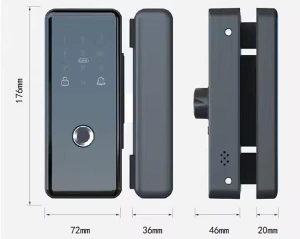 TTlock tuya smart glass door lock