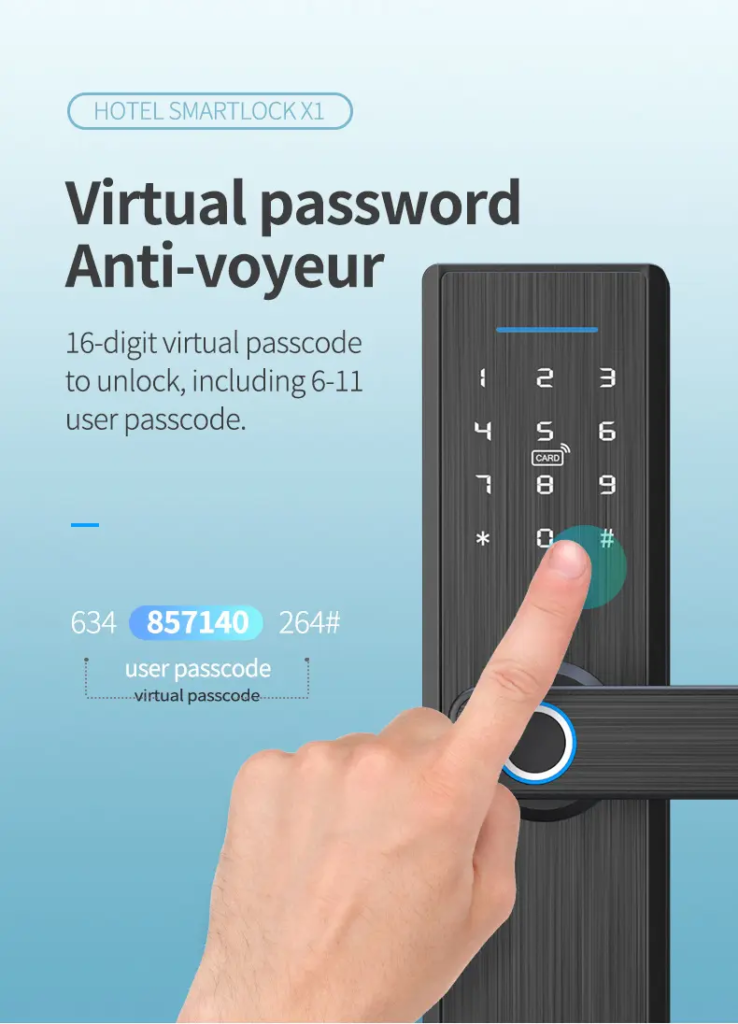 Euro mortise silver smart door lock