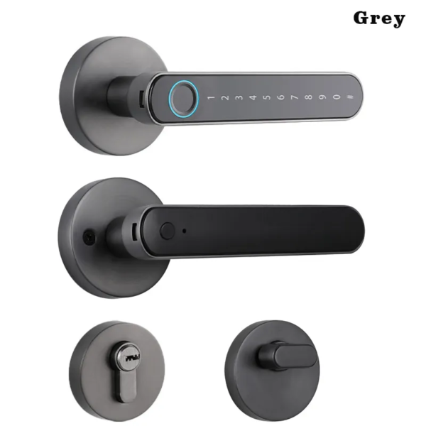 Split lever smart door lock
