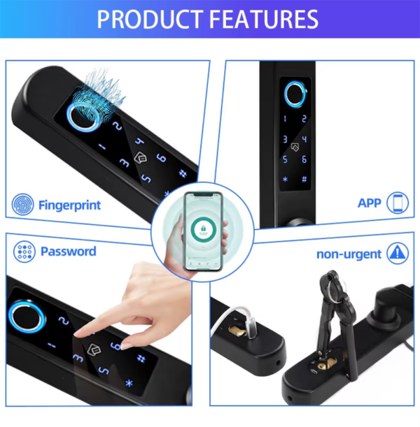 Wateproof IP66 SS304 Slim smart door lock