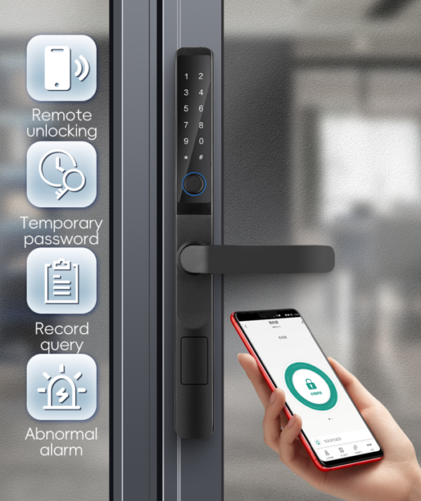 Anti lock smart aluminum door lock