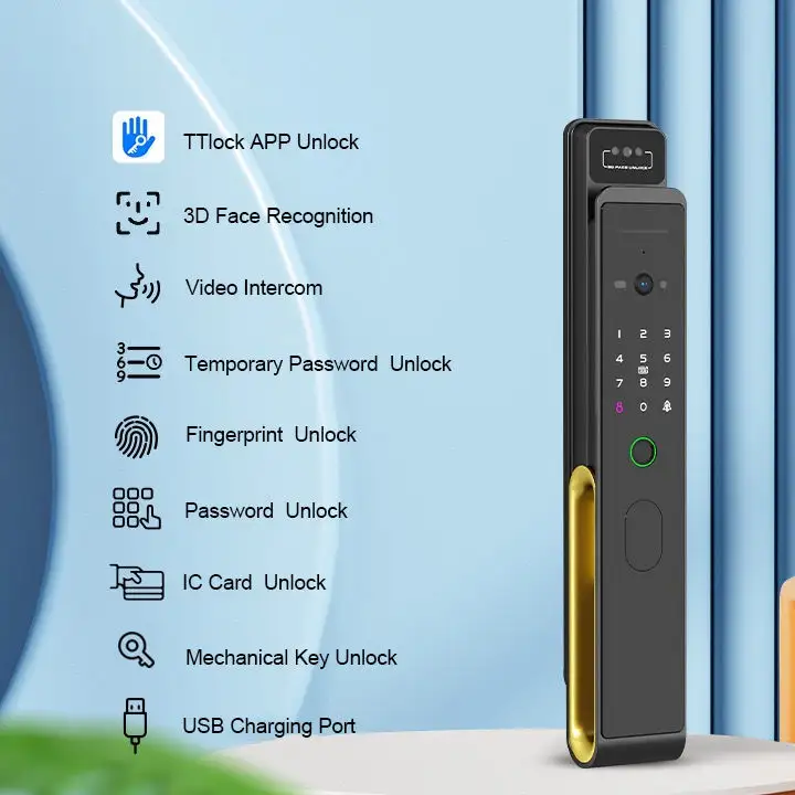 TTlock wifi face camera intercom door lock
