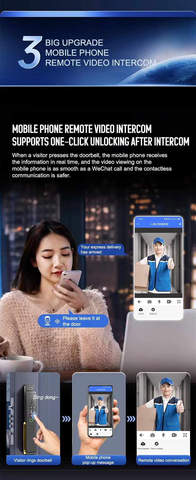 TTlock wifi face camera intercom door lock