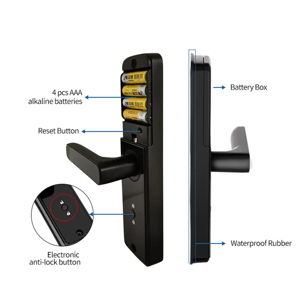 Wooden door digital door lock ttlock wifi