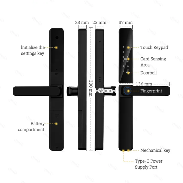 Exterior digital grill door lock