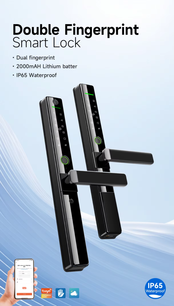 Waterproof double side fingerprint slim smart lock - 图片 8