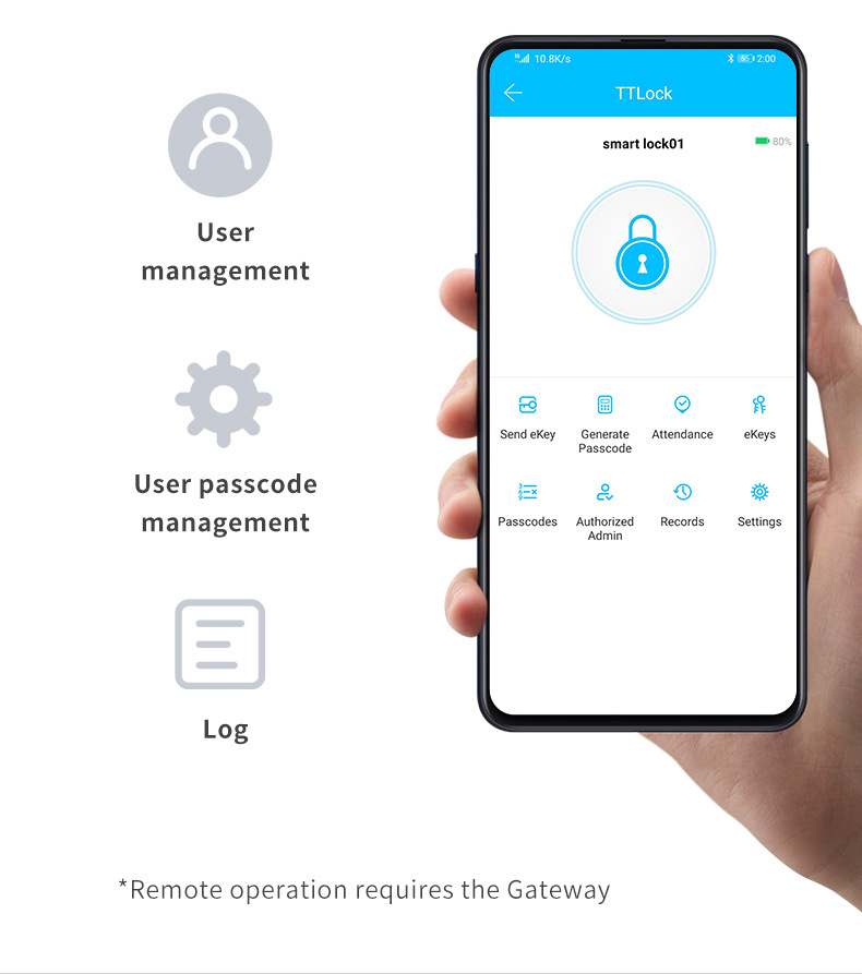 Silver tuya zigbee 6085 smart door lock