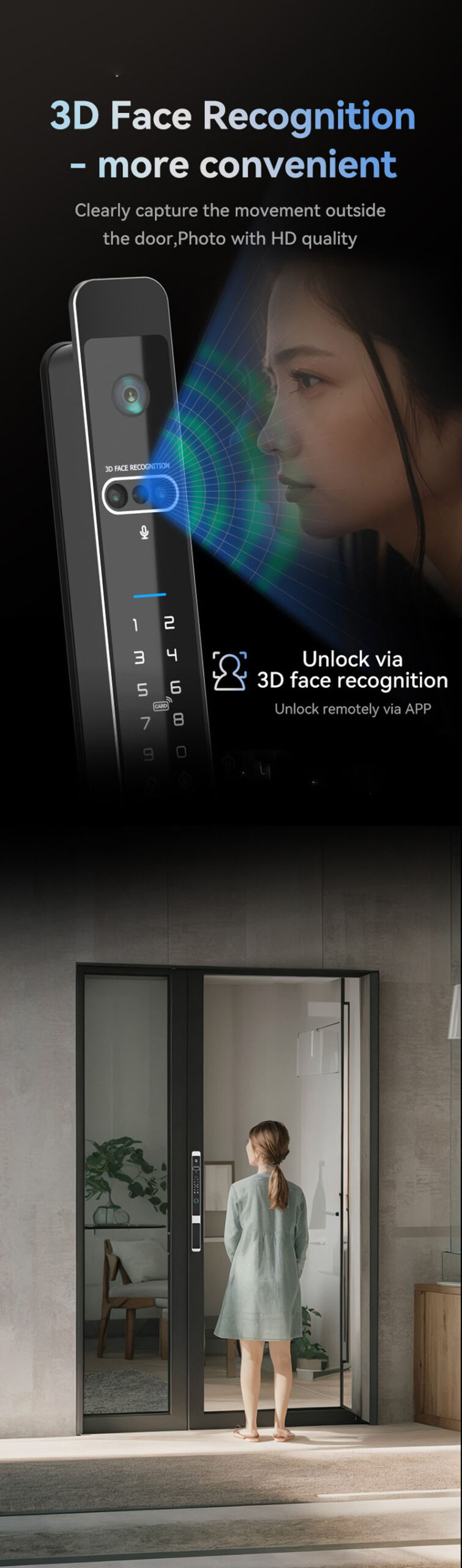 Face recognition ttlock slim automatic lock