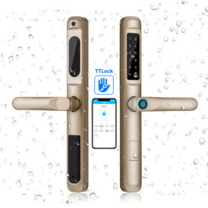 Gold waterproof slim smart lock
