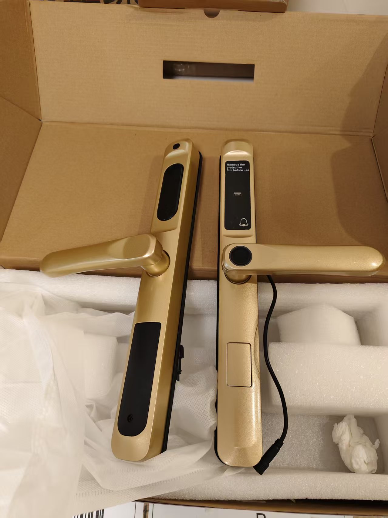 Gold waterproof slim smart lock