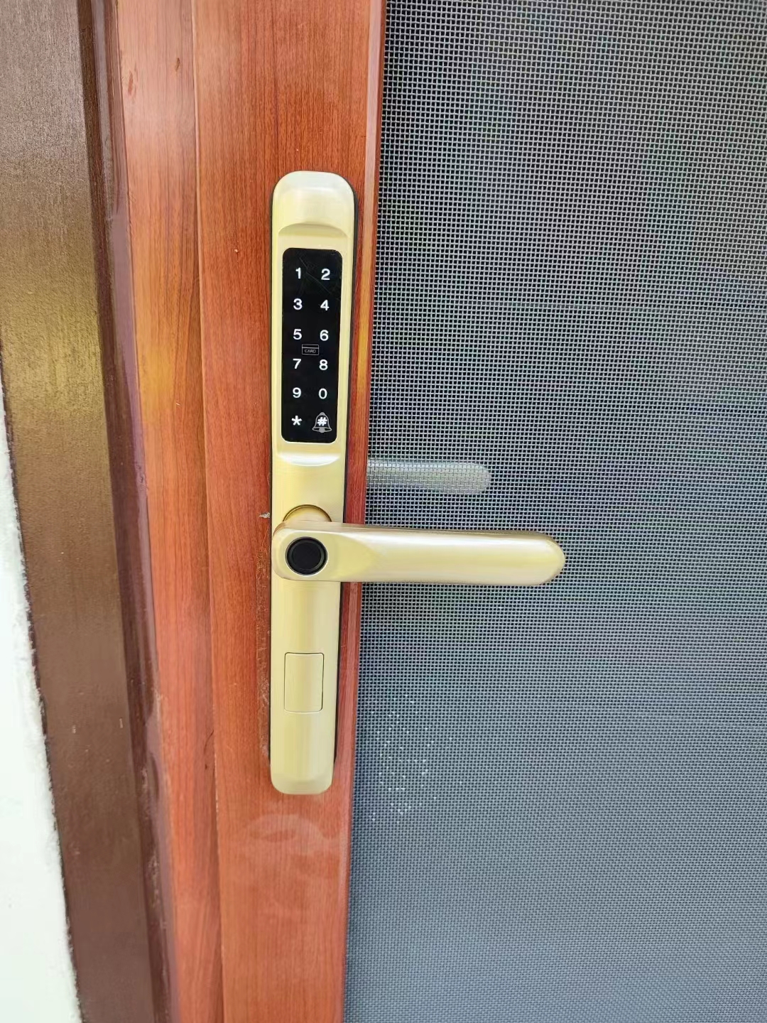 Gold waterproof slim smart lock