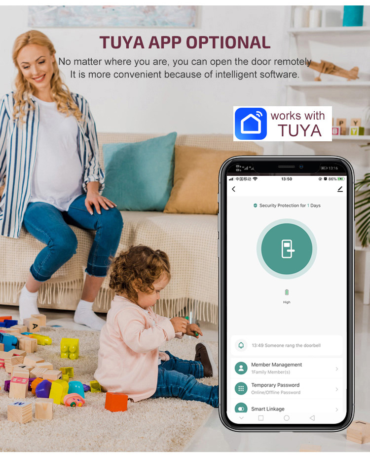 Camera tuya zigbee Slim Smart Aluminum Lock
