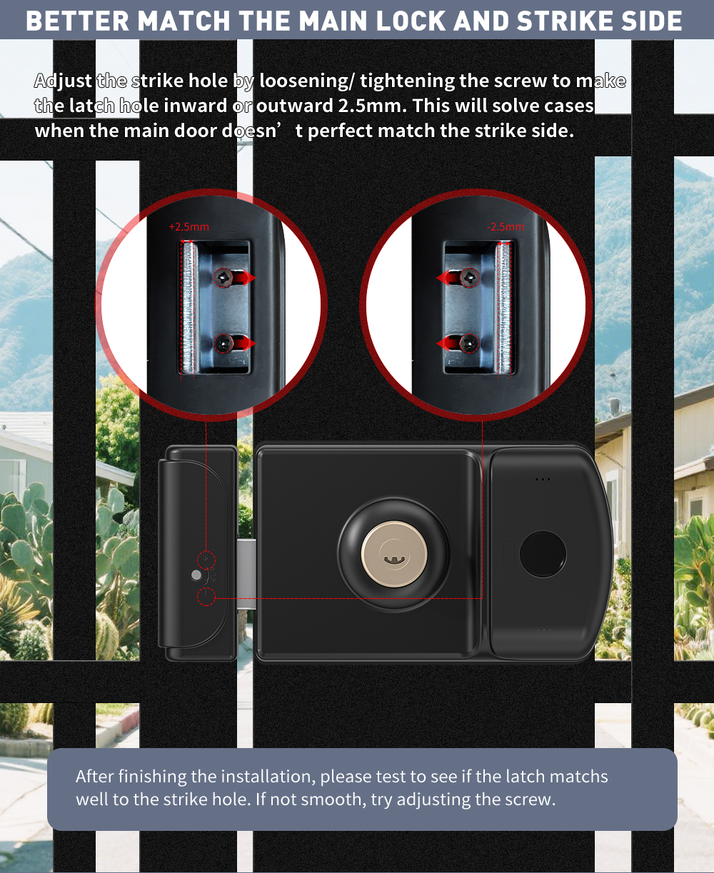 Waterproof double sides fingerprint rim lock