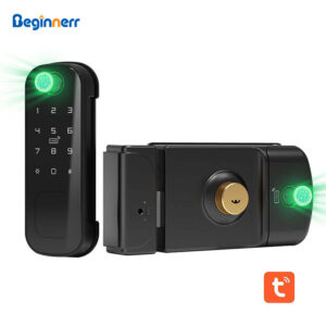 Waterproof double sides fingerprint rim lock