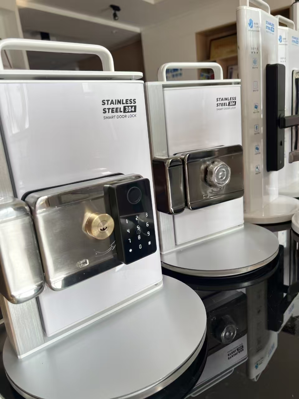 Double side waterproof smart rim lock