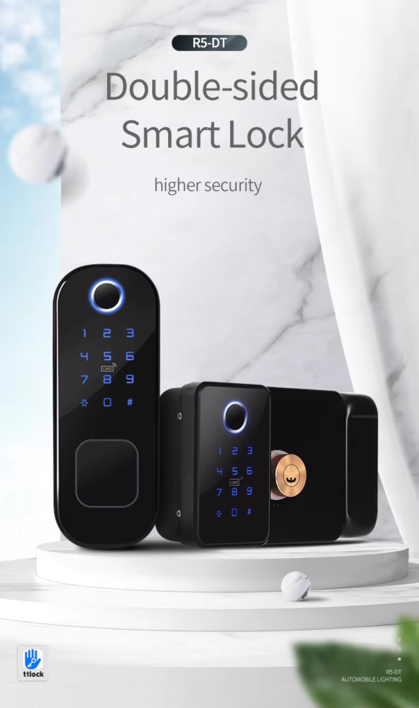 Double Sides Fingerprint Smart Rim Door Lock Ttlock