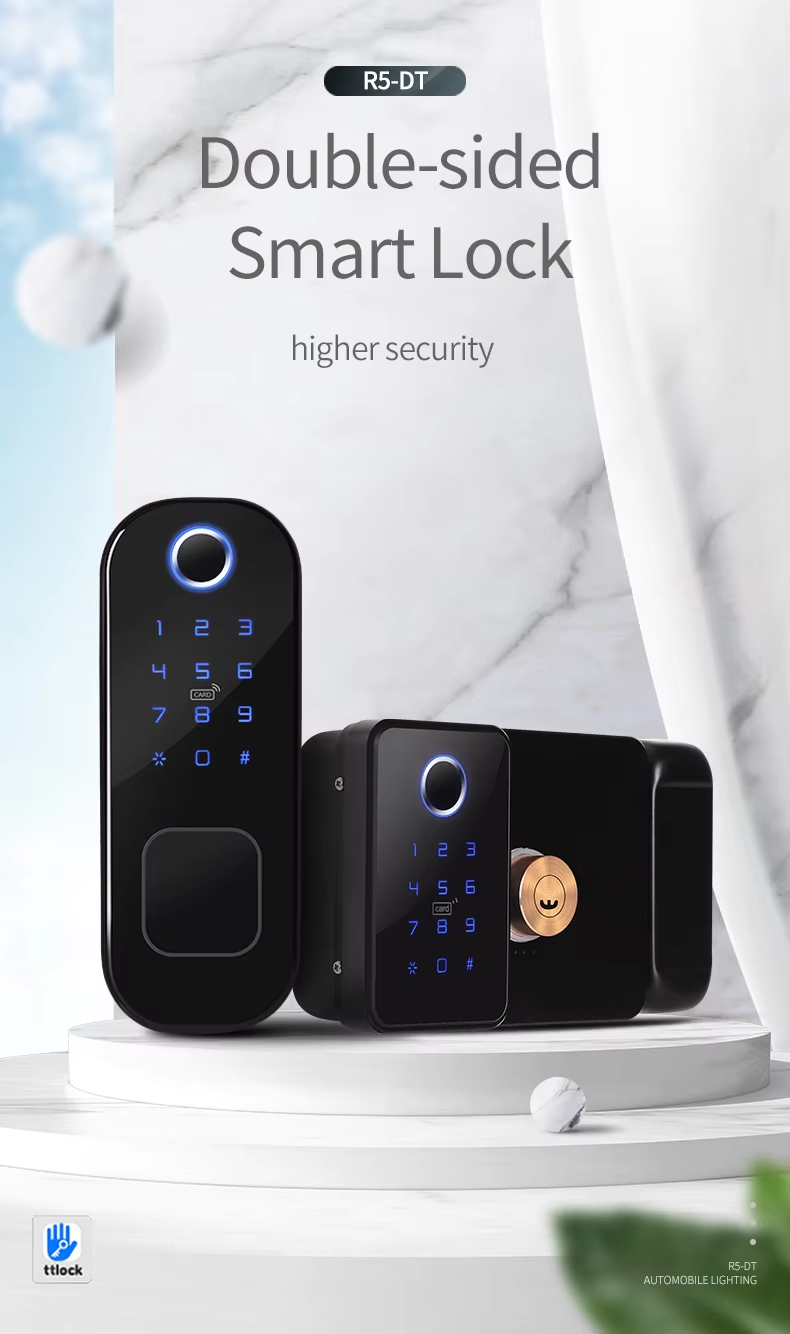 Double Sides Fingerprint Smart Rim Door Lock Ttlock - 图片 2