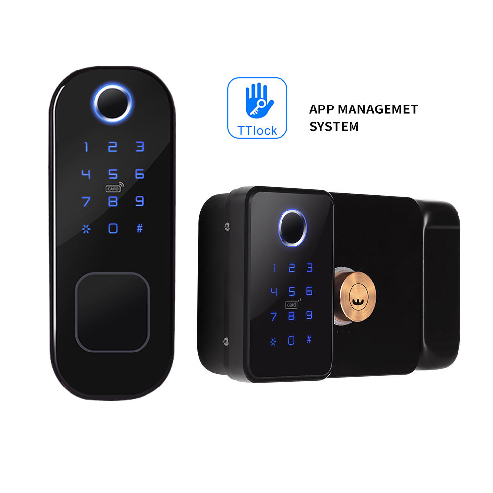 Double Sides Fingerprint Smart Rim Door Lock Ttlock