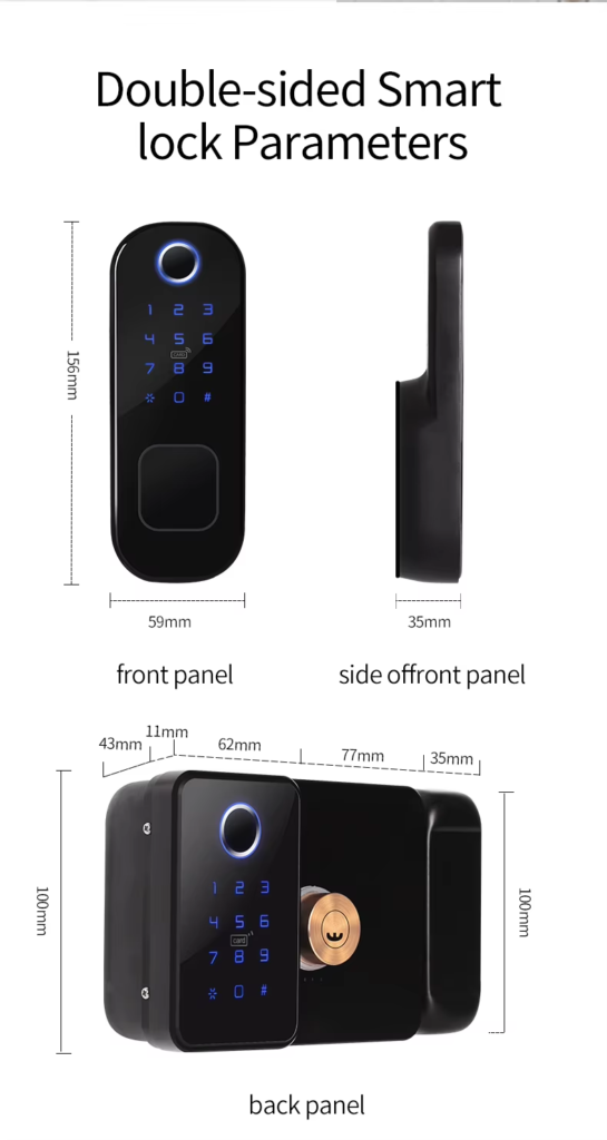 Double Sides Fingerprint Smart Rim Door Lock Ttlock
