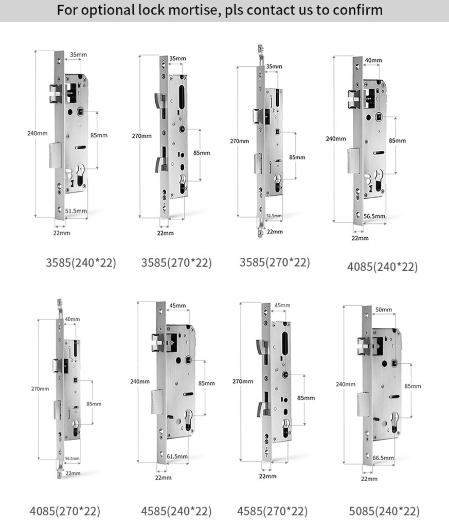 Gold SS304 Slim handle Smart UPVC lock
