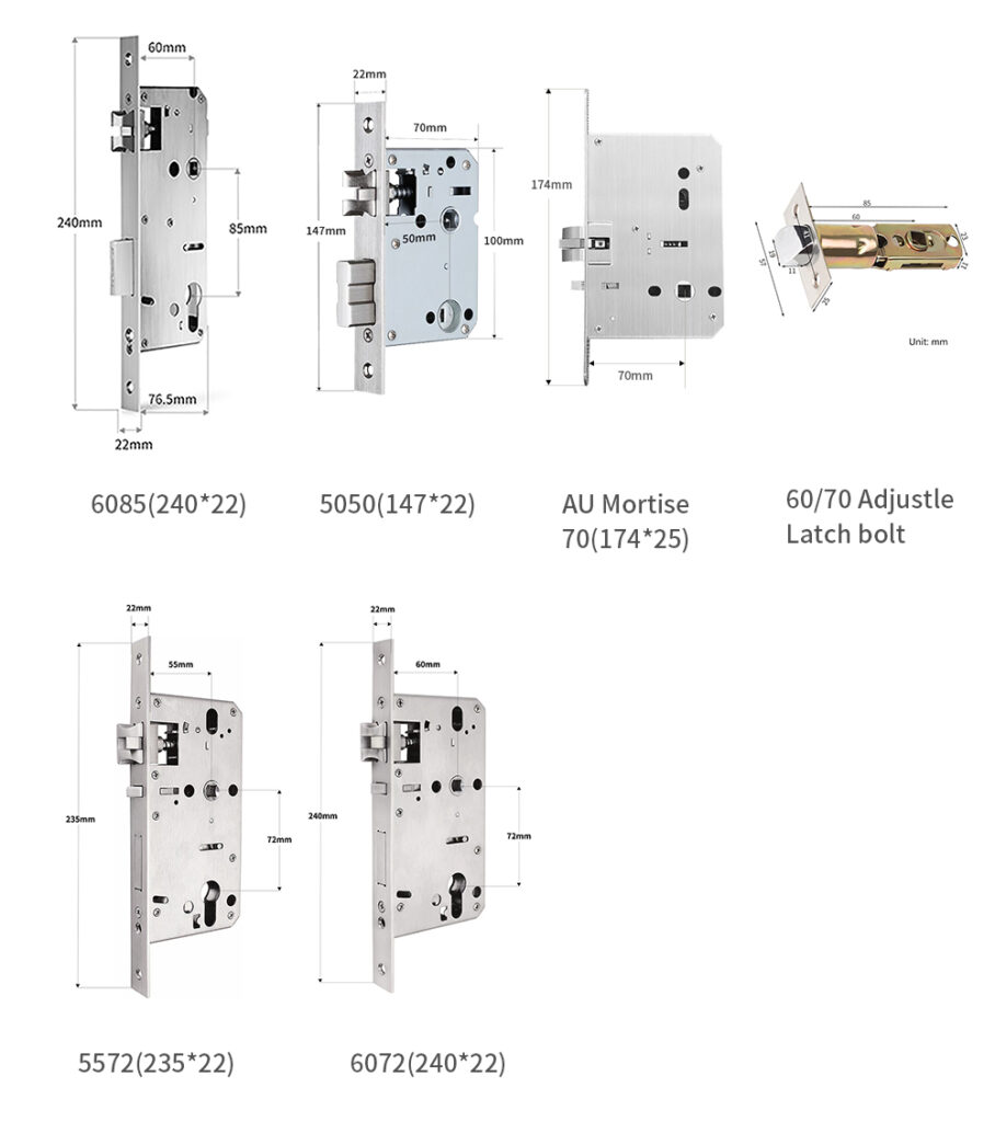 Gold SS304 Slim handle Smart UPVC lock