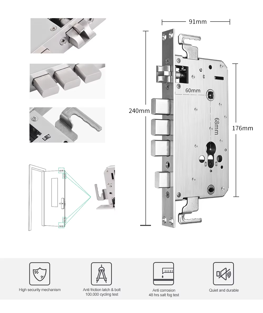 Touchscreen Thin panel 6068 Security Door Lock