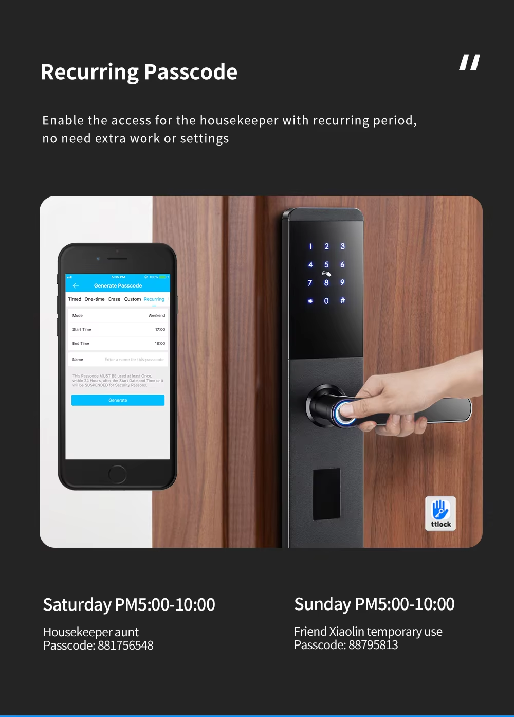 Touchscreen Thin panel 6068 Security Door Lock