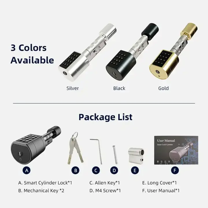 Gold Arab Euro Electronic Cylinder Lock