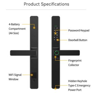 Exterior ttlock wifi Handle smart grill lock