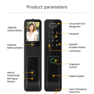 Pushpull Palm Vein Face Display 4585 5572 Automatic Lock